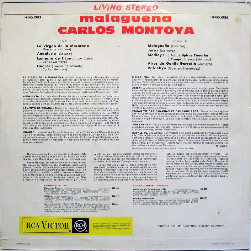 RCA Victor 440.521 - Carlos Montoya - Malagueña - Image 2