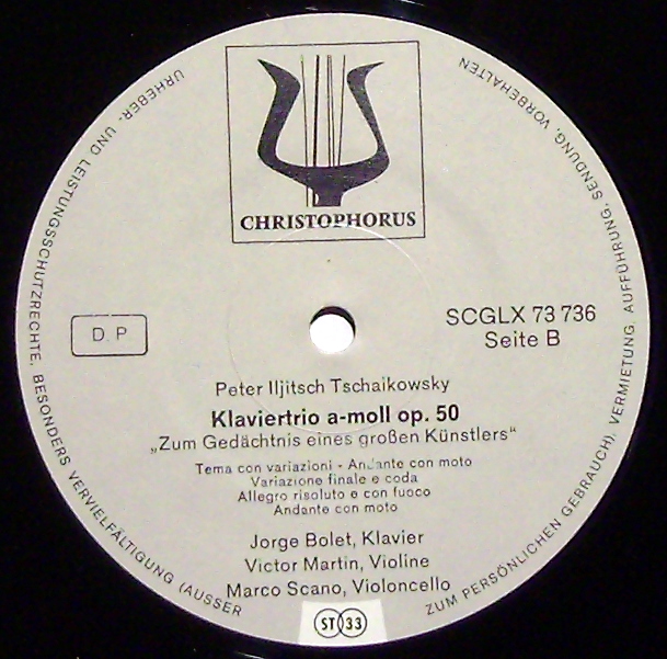 Christophorus SFGLP 78 210 - Pyotr Ilyich Tchaikovsky, Jorge Bol - Image 3
