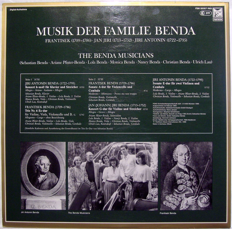FSM-Pantheon-Serie FSM 68 907 PAN - The Benda Musicians - Musik - Image 2