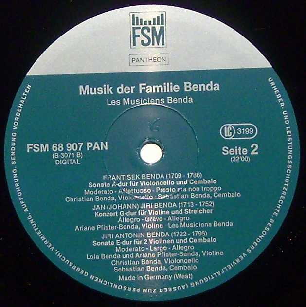 FSM-Pantheon-Serie FSM 68 907 PAN - The Benda Musicians - Musik - Image 3