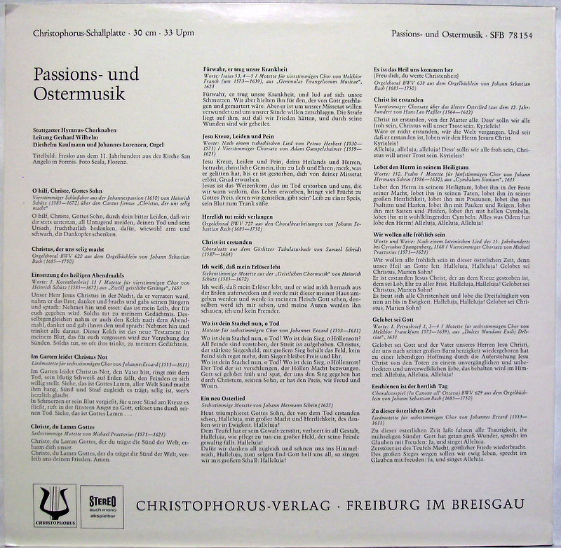 Fono-Ring SFB 78154 - Stuttgarter Hymnus-Chorknaben, Gerhard Wil - Image 2