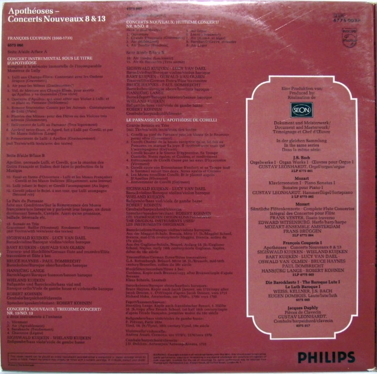 Philips 6775 003 - François Couperin, Sigiswald Kuijken, Wieland - Image 2