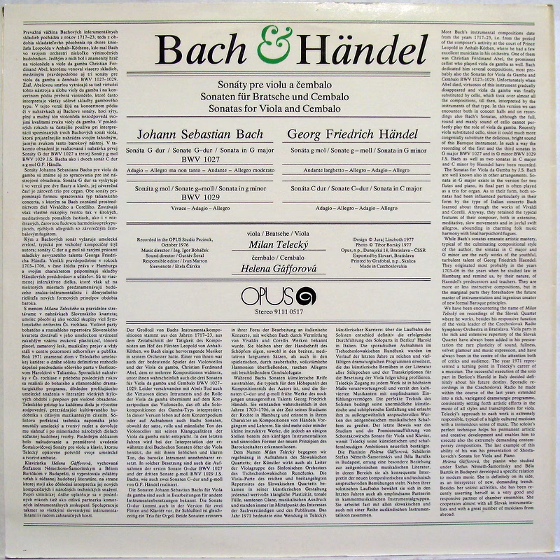 Opus 9111 0517 - Johann Sebastian Bach, Georg Friedrich Händel, - Image 2
