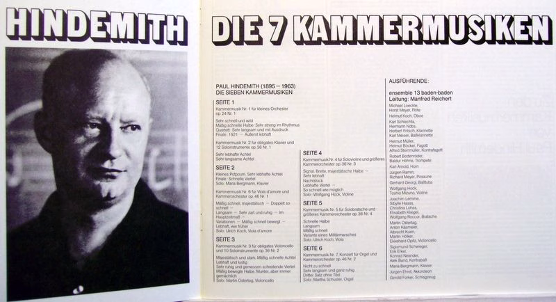 Deutsche Harmonia Mundi 1C 165-99 721/23 - Paul Hindemith, Ensem - Image 2