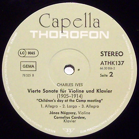 Thorofon ATHK 136/7 - Charles Ives - Die Vier Sonaten Für Klavie - Image 3