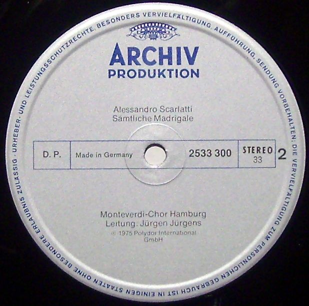 Archiv Produktion 2533 300 - Alessandro Scarlatti, Monteverdi-Ch - Image 3