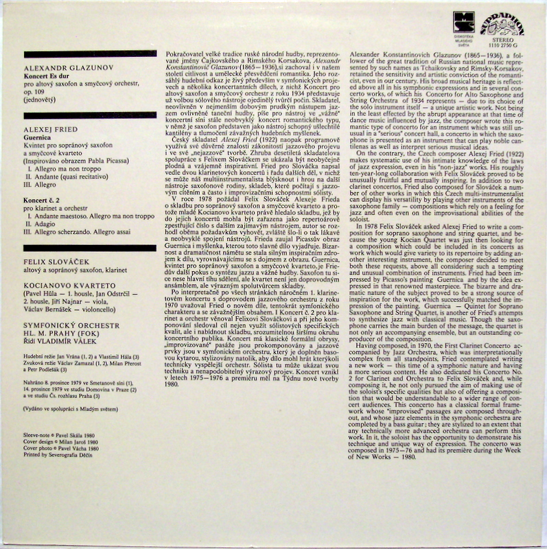 Supraphon 1110 2750 - Alexander Glazunov, Alexej Fried, Felix Sl - Image 2