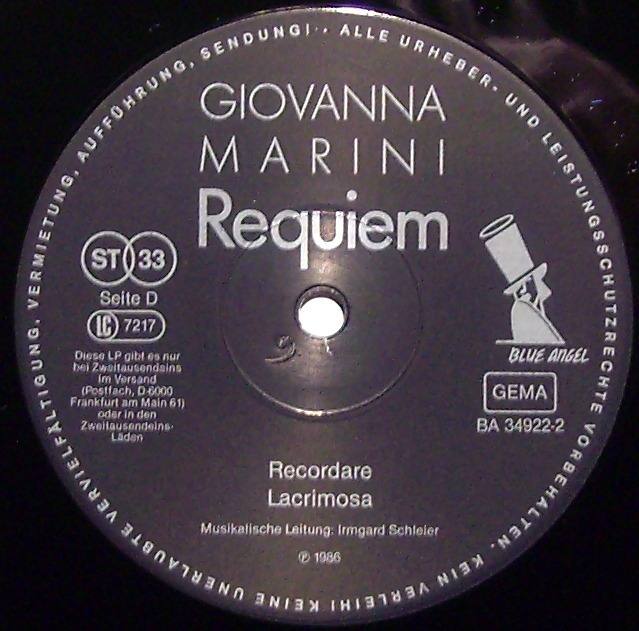 Blue Angel BA 34922 - Giovanna Marini - Requiem - Cantata Delle - Image 3