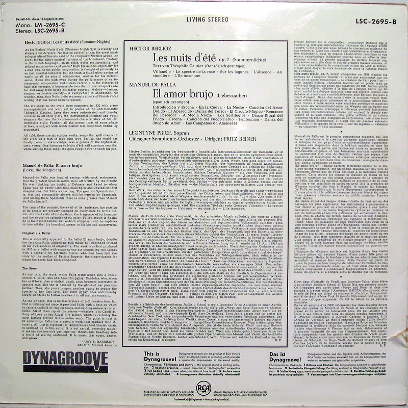 RCA Victor Red Seal LSC-2695-B - Leontyne Price, Fritz Reiner, H - Image 2