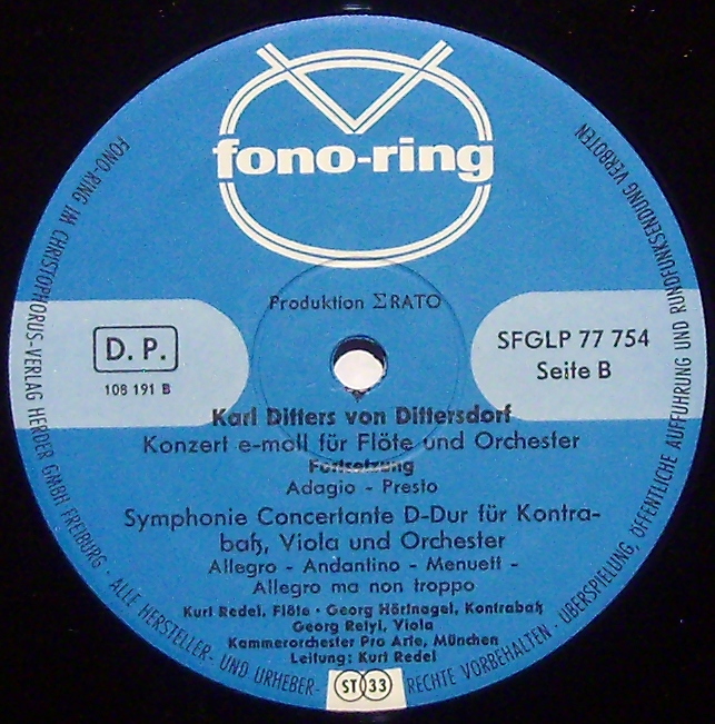 Fono-Ring SFGLP 77 754 - Carl Ditters von Dittersdorf - Cembalok - Image 3