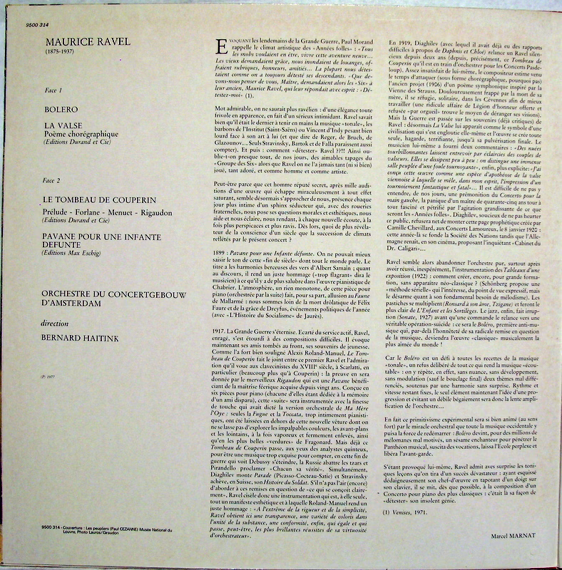 Philips 9500 314 - Maurice Ravel, Bernard Haitink, Concertgebouw - Image 2