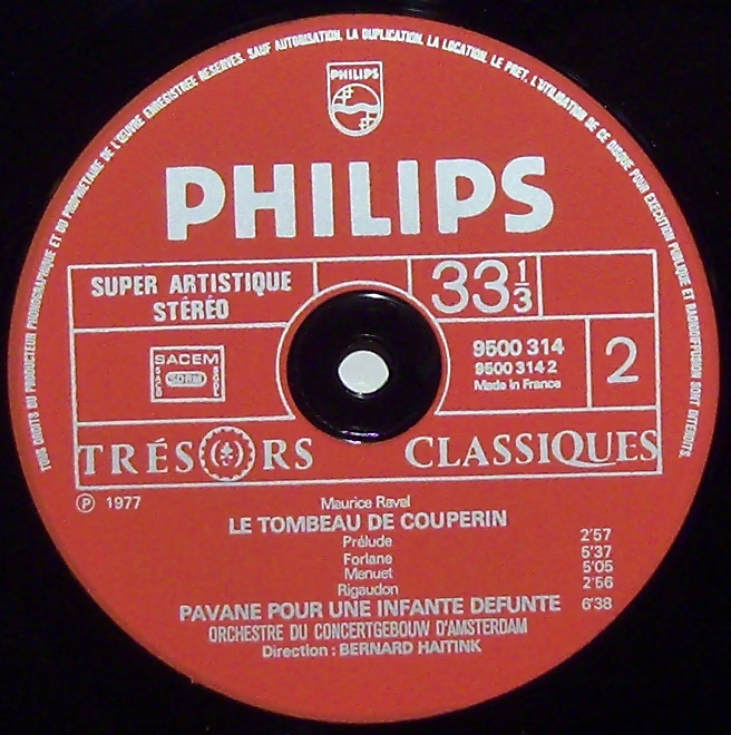 Philips 9500 314 - Maurice Ravel, Bernard Haitink, Concertgebouw - Image 3