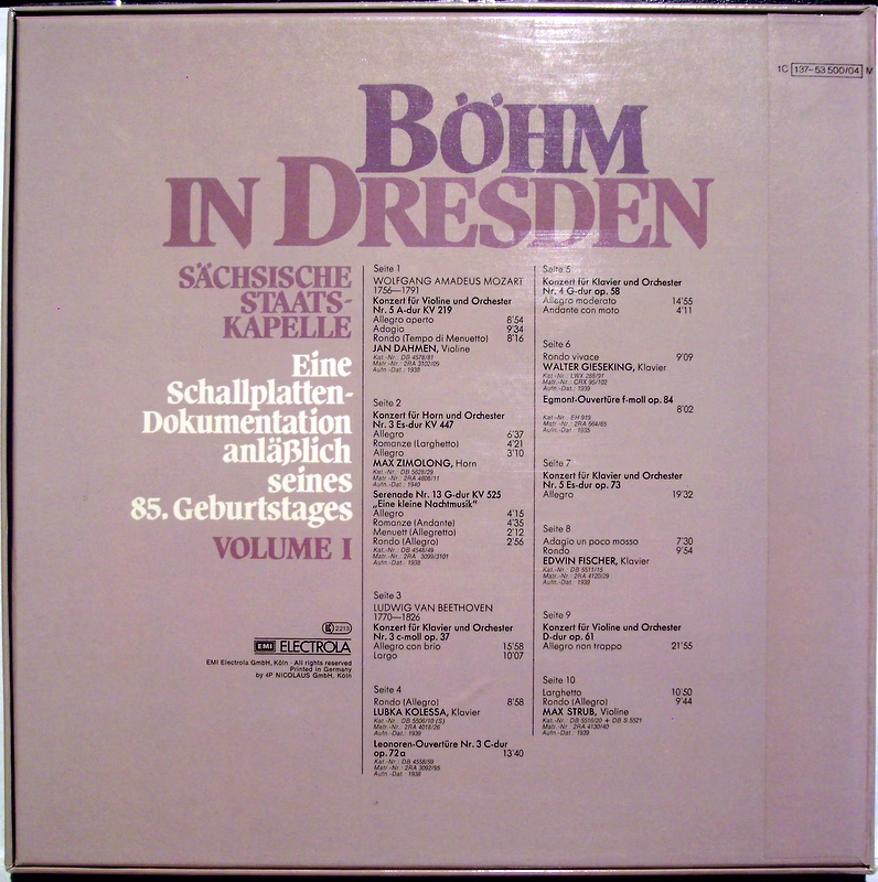 Dacapo 1C 137-53 500/04 M - Karl Böhm - Böhm In Dresden · Volume - Image 2