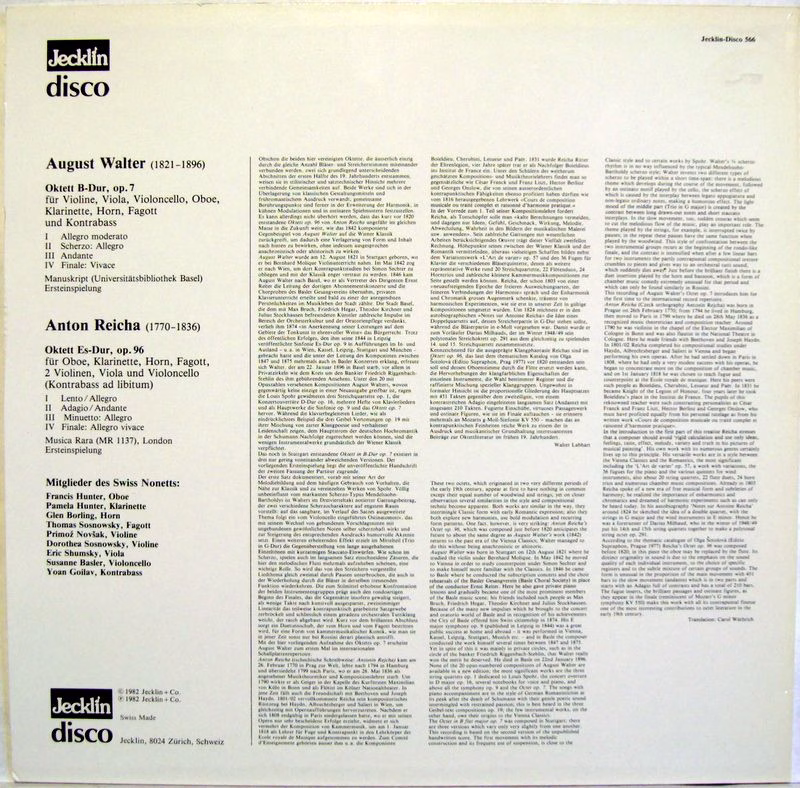 Jecklin-Disco 566 - August Walter, Anton Reicha, Mitglieder Des - Image 2