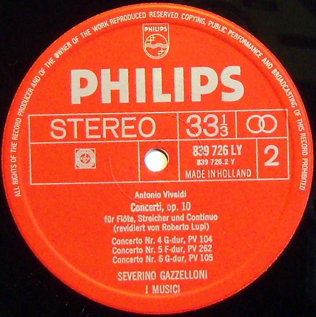 Philips 839.726 - Antonio Vivaldi, I Musici, Severino Gazzelloni - Image 3