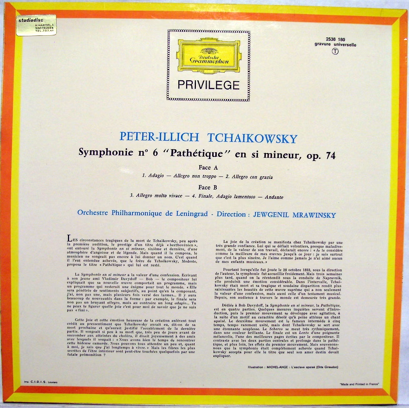 Deutsche Grammophon 2538 180 - Pyotr Ilyich Tchaikovsky, Leningr - Image 2