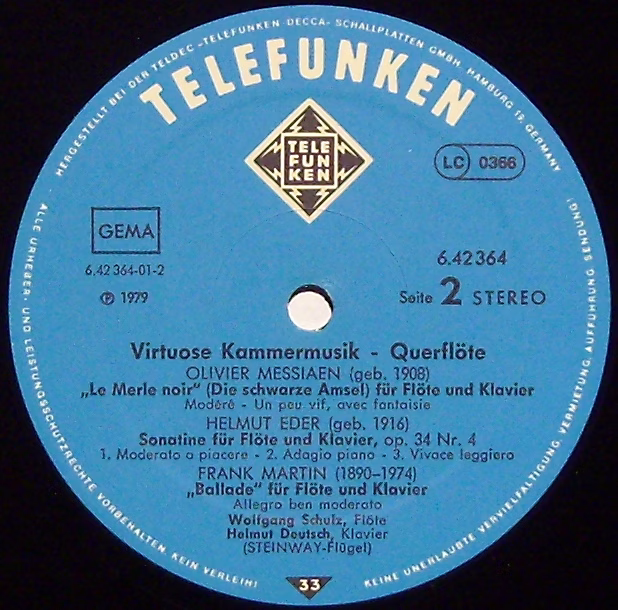 Telefunken 6.42364 AP - Wolfgang Schulz (3) - Virtuose Kammermus - Image 3
