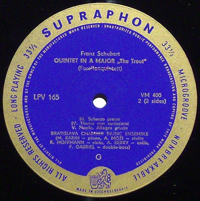 Supraphon LPV-165 - Franz Schubert, Bratislavské Komorní Sdružen - Image 3