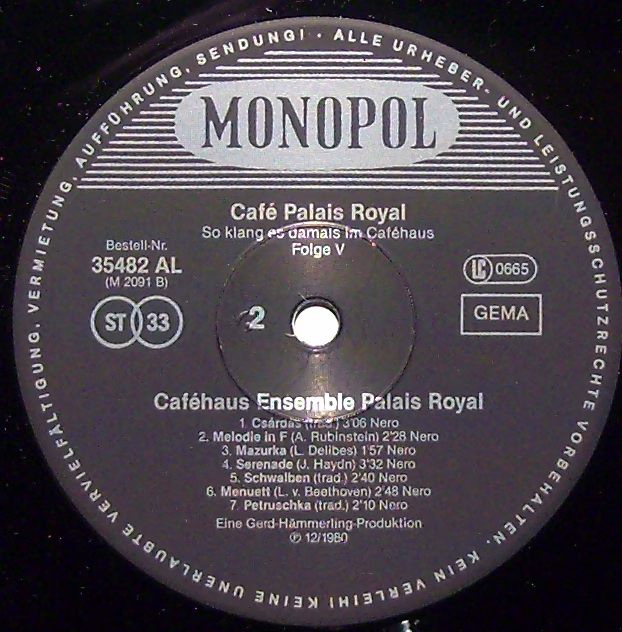 Monopol (5) 35 482 AL (M2091) - Cafehaus Ensemble Palais Royal - - Image 3