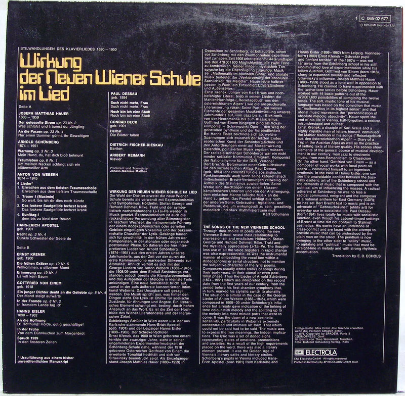 Odeon 1C 065-02677 - Dietrich Fischer-Dieskau, Aribert Reimann - - Image 2