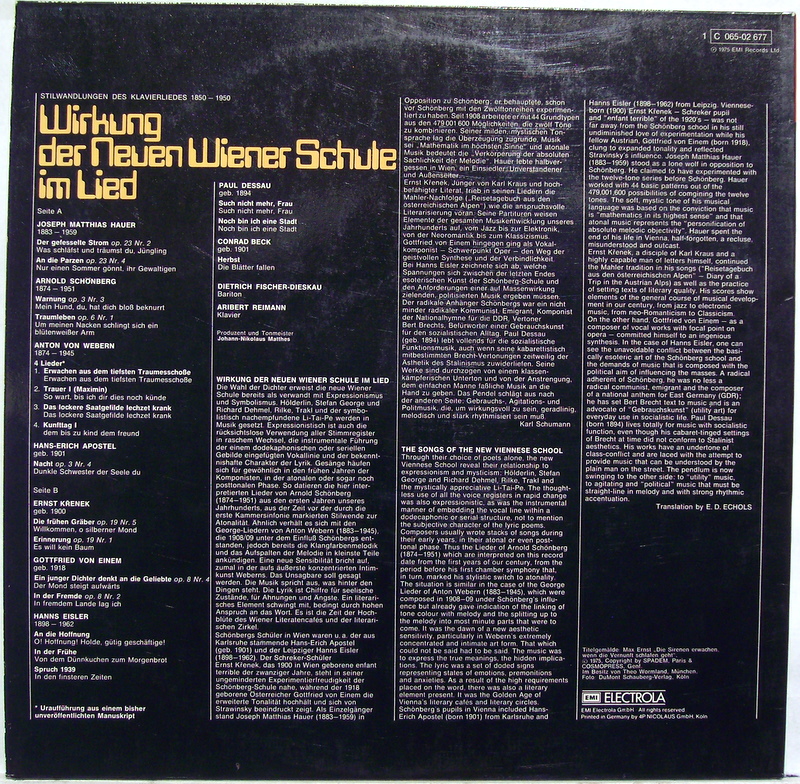 Odeon 1C 065-02677 - Dietrich Fischer-Dieskau, Aribert Reimann - - Image 2