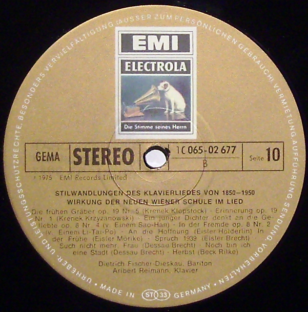 Odeon 1C 065-02677 - Dietrich Fischer-Dieskau, Aribert Reimann - - Image 3