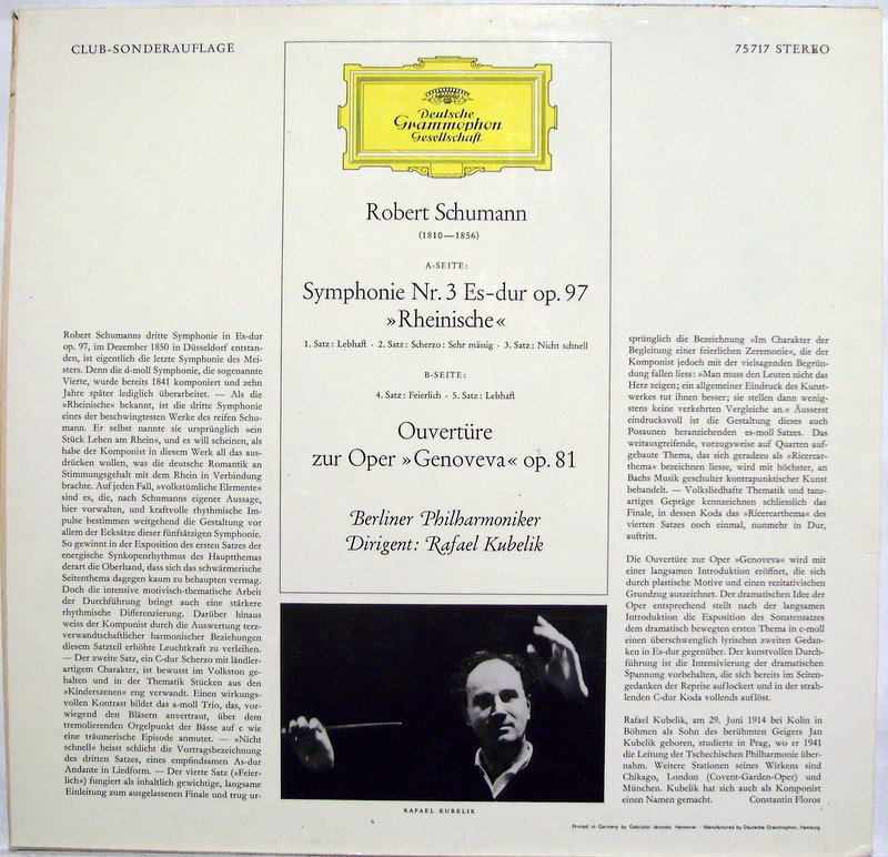 Deutsche Grammophon 75 717 - Robert Schumann, Berliner Philharmo - Image 2