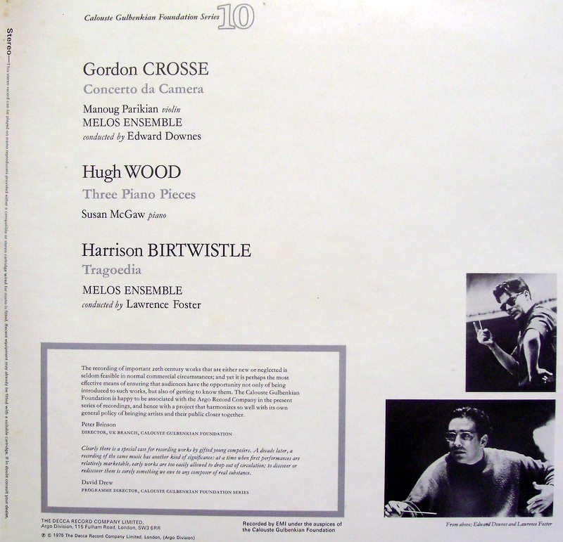 Argo ZRG 759 - Harrison Birtwistle, Gordon Crosse, Hugh Wood - T - Image 2