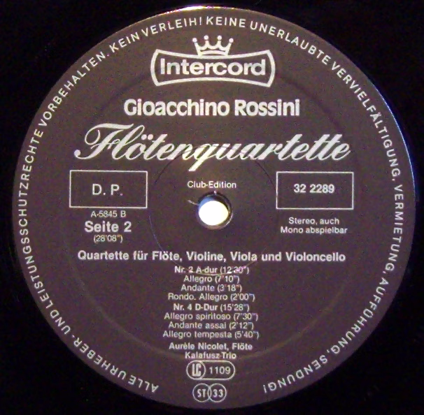 Intercord 32 228 9 - Gioacchino Rossini, Kalafusz-Trio, Aurèle N - Image 3