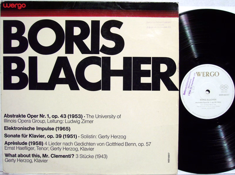 WERGO WER 60017 - Boris Blacher - Abstrakte Oper, Elektronische
