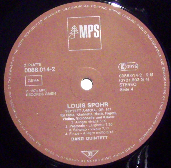 MPS 0088.014-2 - Louis Spohr, Consortium Classicum, Danzi Kwinte - Image 3