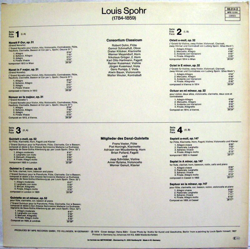MPS 0088.014-2 - Louis Spohr, Consortium Classicum, Danzi Kwinte - Image 2