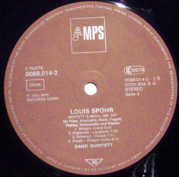 MPS 0088.014-2 - Louis Spohr, Consortium Classicum, Danzi Kwinte - Image 3