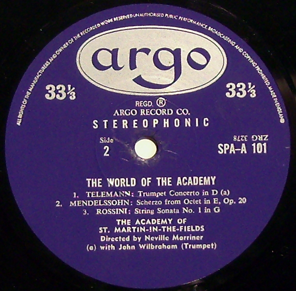 Argo SPA-A 101 - The Academy Of St. Martin-in-the-Fields, Sir Ne - Image 3