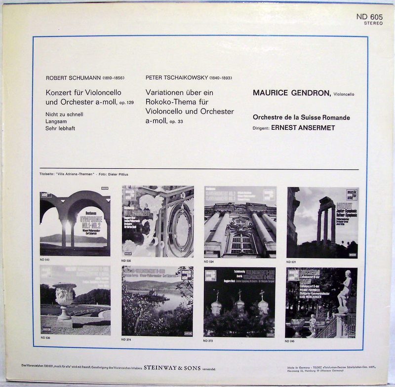 Musik Für Alle ND 605 - Robert Schumann, Maurice Gendron, L'Orch - Image 2