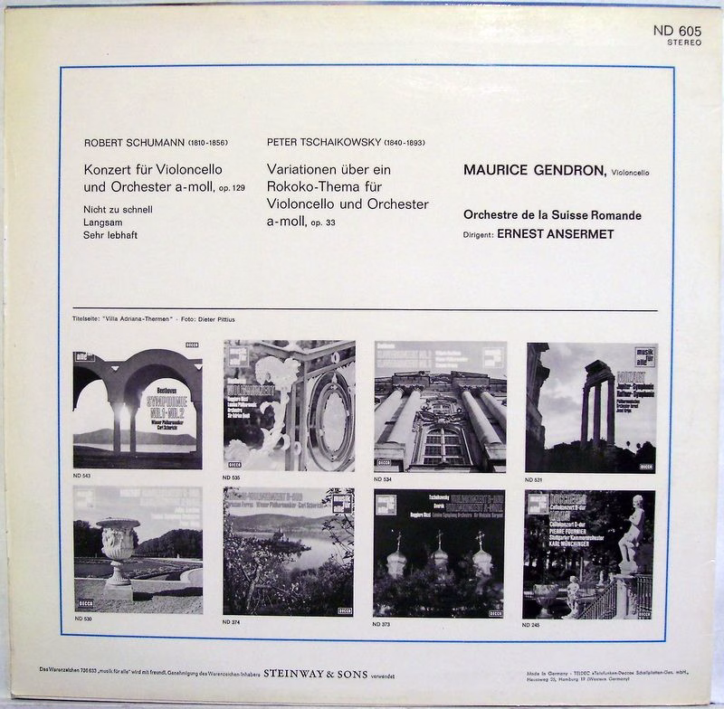 Musik Für Alle ND 605 - Robert Schumann, Maurice Gendron, L'Orch - Image 3