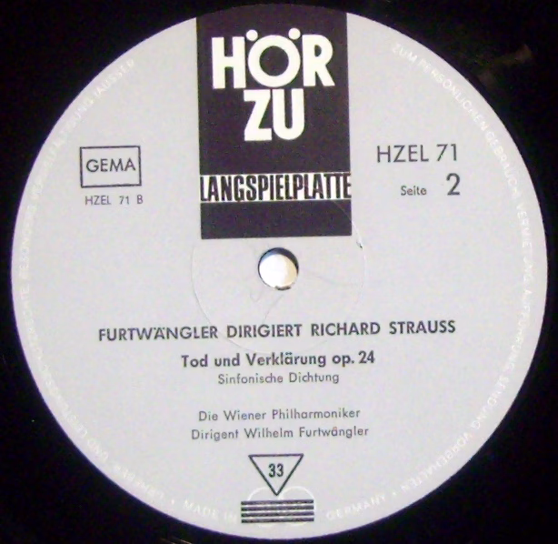 Electrola HZEL 71 - Richard Strauss, Wiener Philharmoniker, Wilh - Image 3