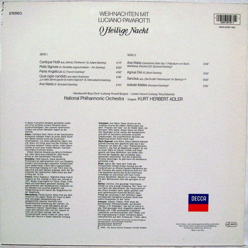 DECCA 2894-30197-1 BU - Luciano Pavarotti - Weihnachten Mit Luci - Image 2