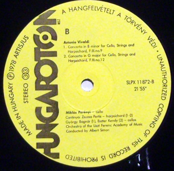 Hungaroton SLPX 11872 - Antonio Vivaldi, Albert Simon, Liszt Fer - Image 3