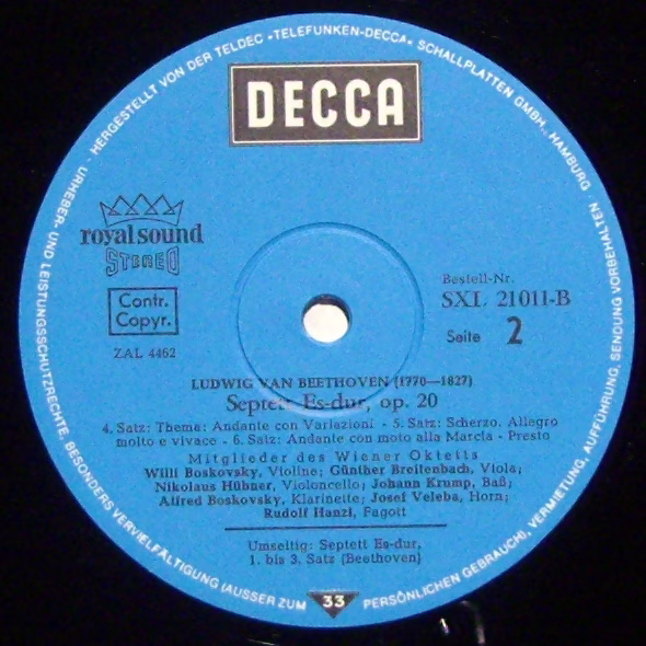 DECCA SMD 1175 - Ludwig van Beethoven, Mitglieder Des Wiener Okt - Image 3