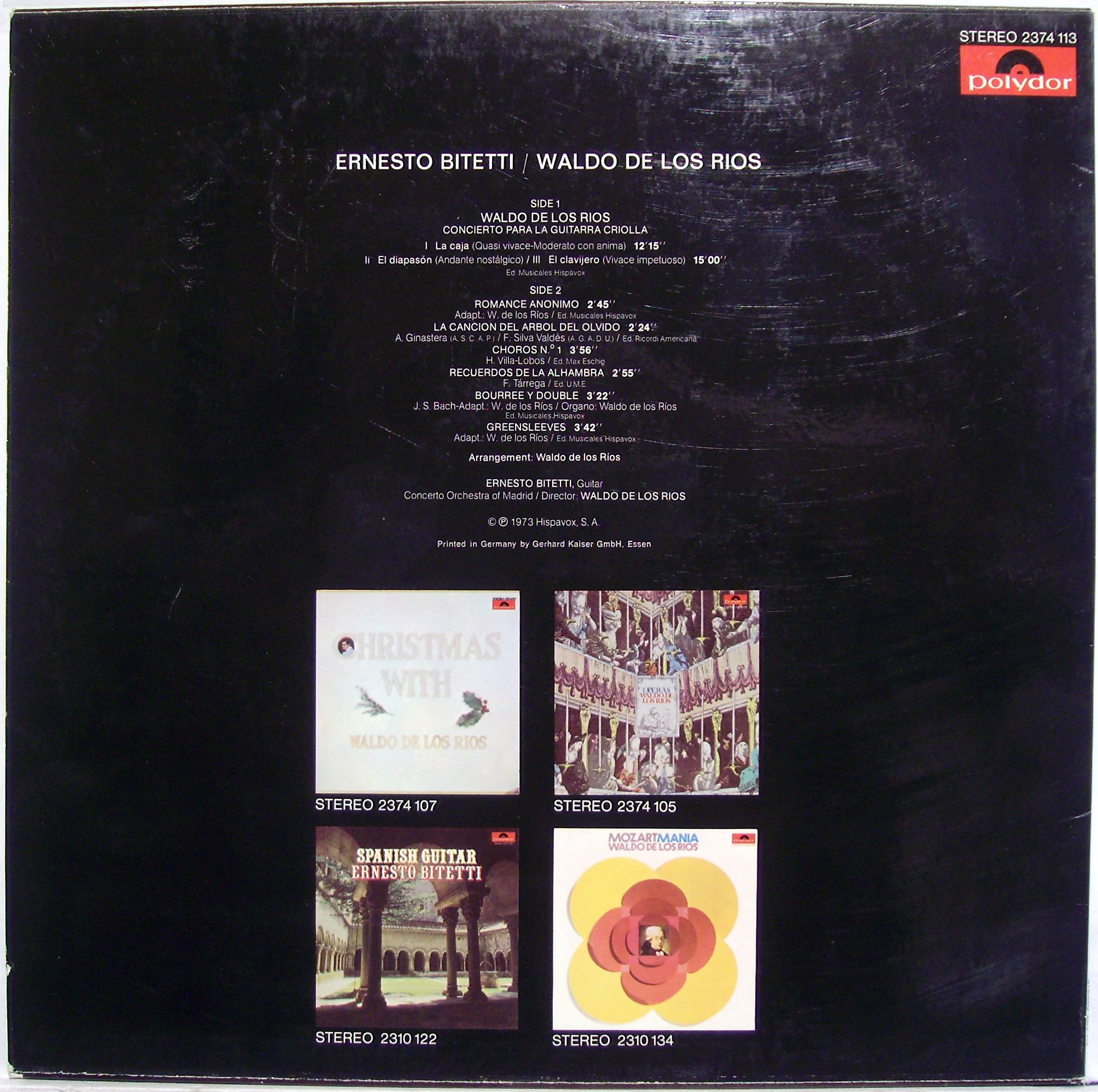 Polydor 2374 113 - Waldo De Los Rios - In Concert Featuring Erne - Image 3