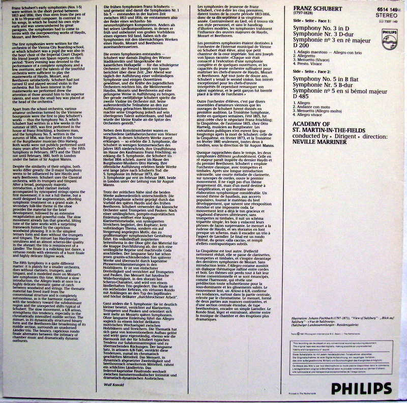 Philips 6514 149 - Franz Schubert, The Academy Of St. Martin-in- - Image 2