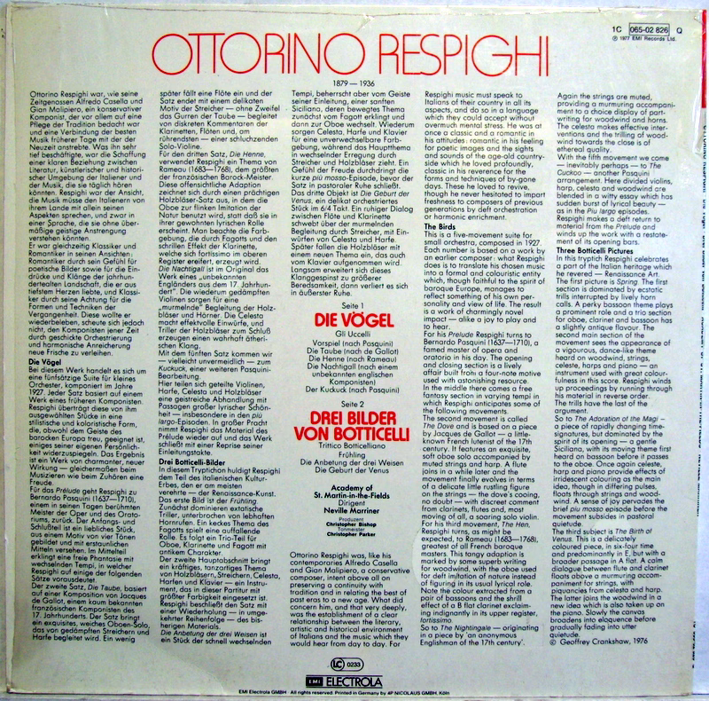 His Master's Voice 1C 065-02 826 Q - Ottorino Respighi, Sir Nevi - Image 2