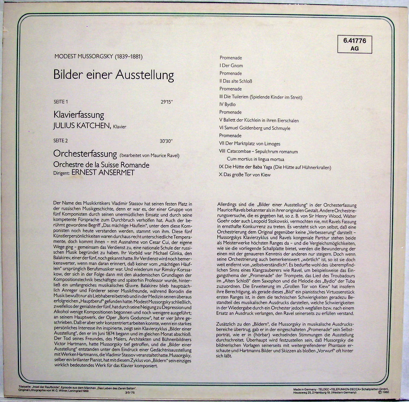 DECCA 6.41776 AG - Modest Mussorgsky, Julius Katchen, Ernest Ans - Image 2