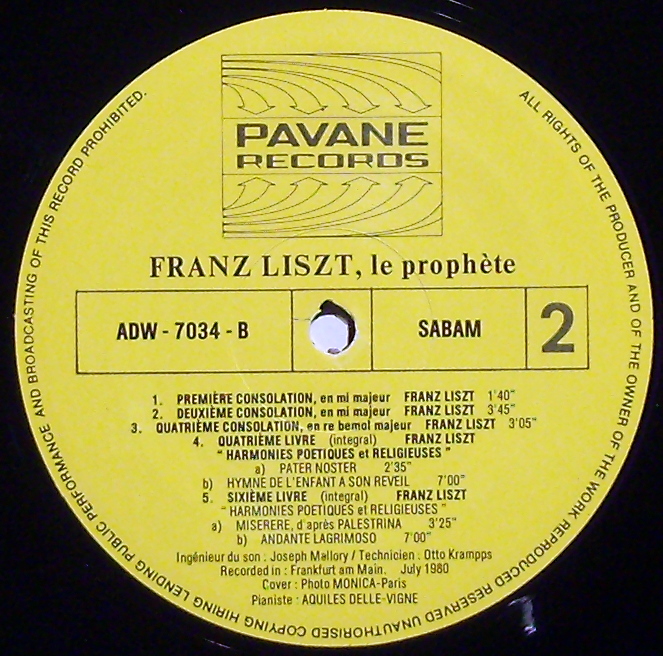 Pavane Records ADW 7034 - Franz Liszt, Aquiles Delle Vigne - Fra - Image 3
