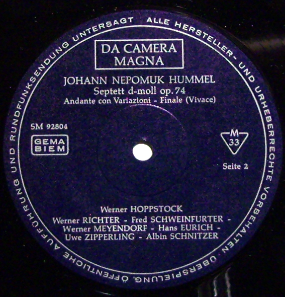 Da Camera Magna SM 92 804 - Johann Nepomuk Hummel, Werner Hoppst - Image 3