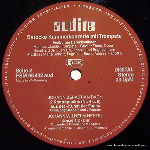 Audite FSM 68 402 - Tomaso Albinoni, Johann Sebastian Bach, Geor - Image 3