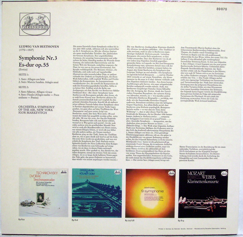 HELIODOR 89870 - Ludwig van Beethoven, Symphony Of the Air, Igor - Image 2