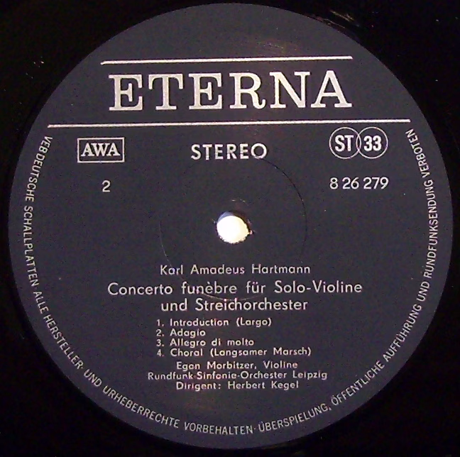 Eterna 8 26 279 - Karl Amadeus Hartmann, Egon Morbitzer, Rundfun - Image 3