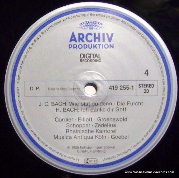 Archiv Produktion 419 253-1 - Musica Antiqua Köln, Reinhard Goeb - Image 3